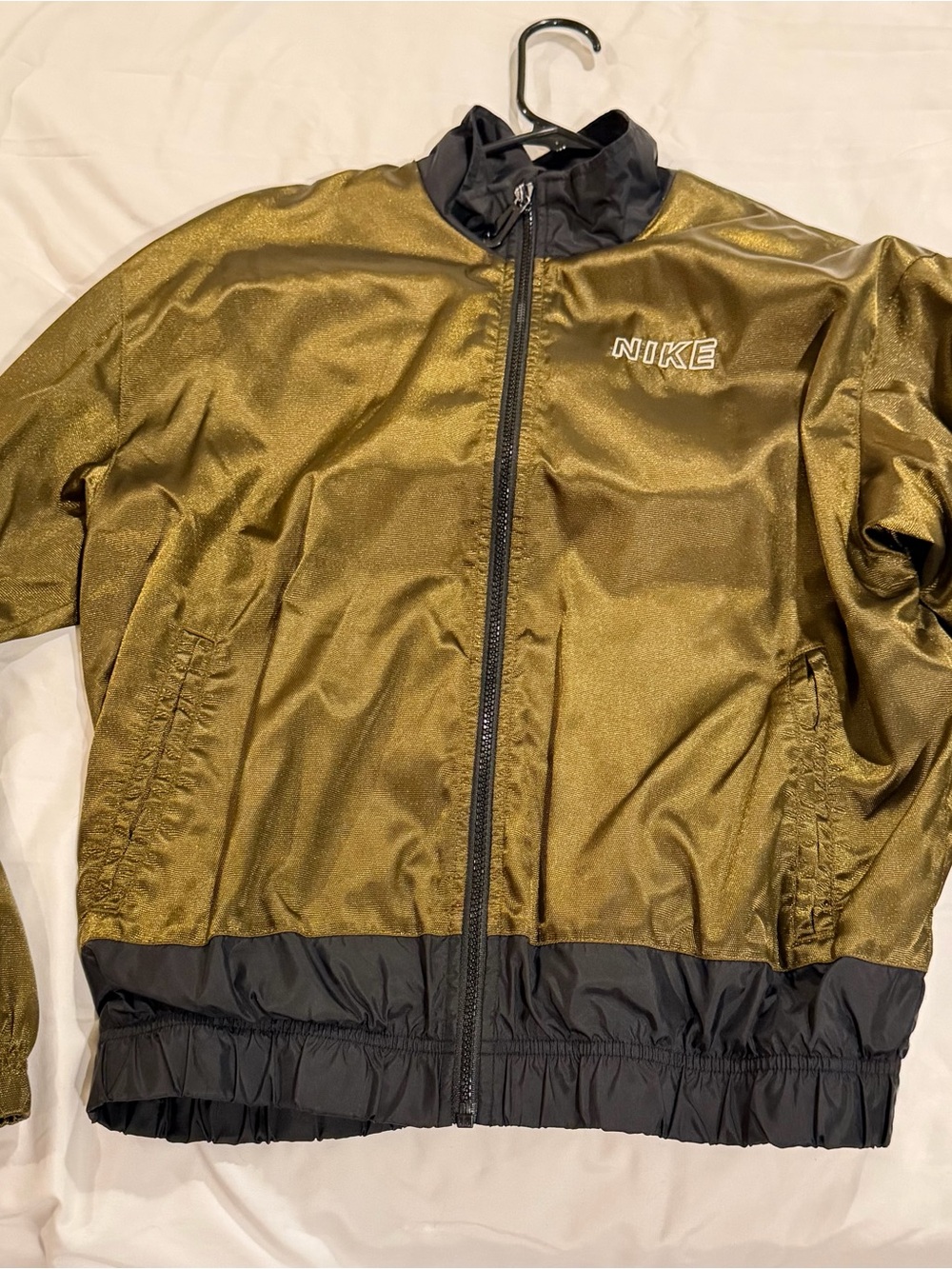 Nike Gold/Bronze Metallic and Black Zip Track Jacket